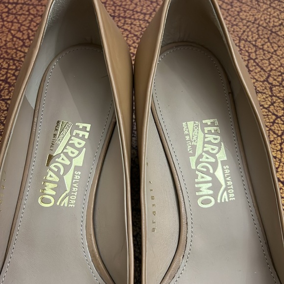 Salvatore Ferragamo Brown block heel Labskin leather Italy shoes 10 - Picture 7 of 13